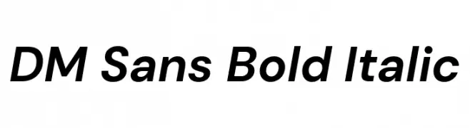 DM Sans Bold Italic  Frei Schriftart Herunterladen