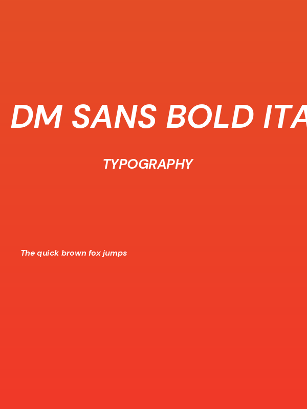 DM Sans Bold Italic Poster