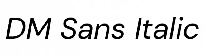 DM Sans Italic  Frei Schriftart Herunterladen