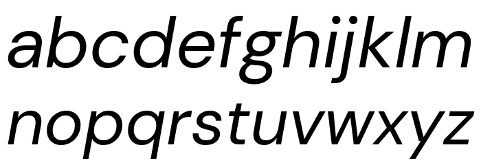 DM Sans Italic Font LOWERCASE