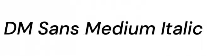 DM Sans Medium Italic  Frei Schriftart Herunterladen
