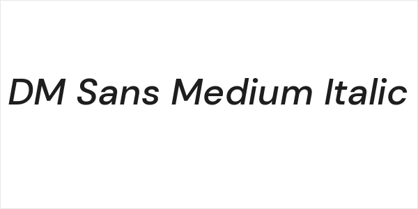 DM Sans Medium Italic Logo