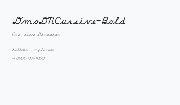 DmoDNCursive-Bold Business Card