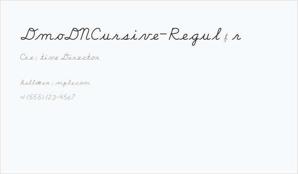 DmoDNCursive-Regular Business Card