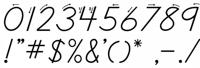 DmoDNCursiveArrow Font OTHER CHARS