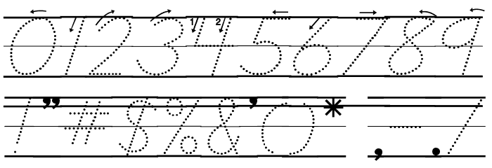 DmoDNCursiveArrowDotLine Font OTHER CHARS