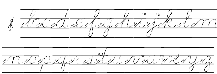 DmoDNCursiveArrowDotLine Font LOWERCASE