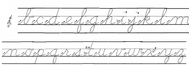 DmoDNCursiveArrowDotLine Schriftart Kleinbuchstaben