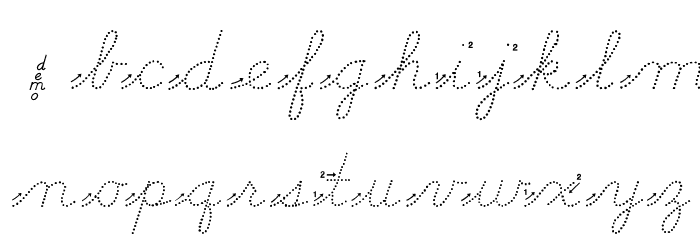 DmoDNCursiveArrowDot Font LOWERCASE