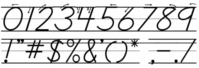 DmoDNCursiveArrowLine フォント その他の文字