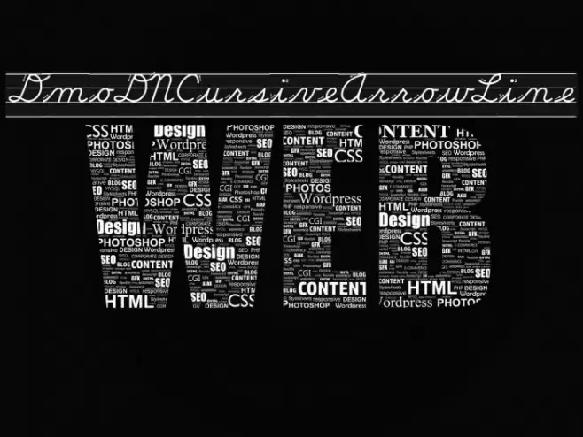 DmoDNCursiveArrowLine フォント examples