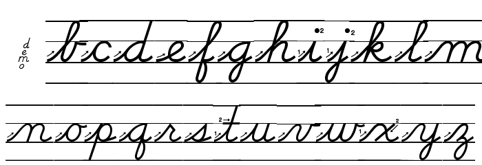 DmoDNCursiveArrowLine フォント 小文字