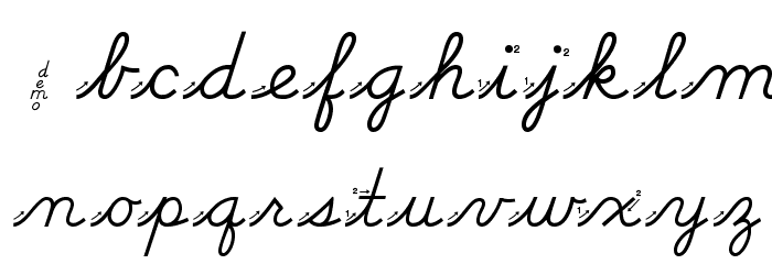 DmoDNCursiveArrow Font LOWERCASE