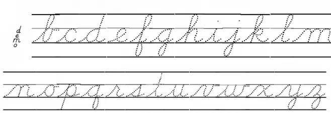 DmoDNCursiveDotLine Font LOWERCASE