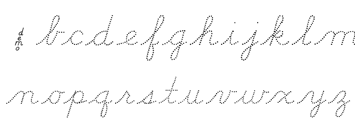 DmoDNCursiveDot Font LOWERCASE