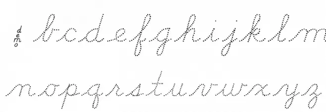 DmoDNCursiveDot Polices MINUSCULES