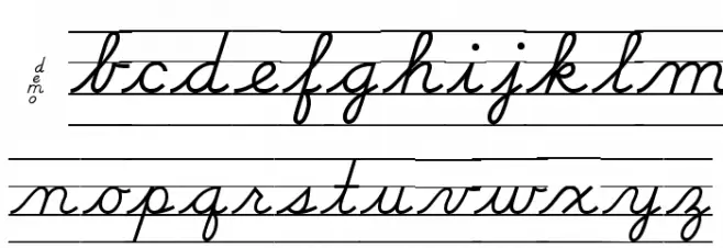 DmoDNCursiveLine Font LOWERCASE