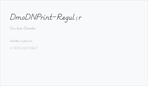 DmoDNPrint-Regular Business Card