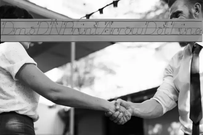 DmoDNPrintArrowDotLine Font examples