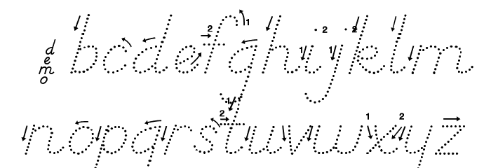 DmoDNPrintArrowDot Font LOWERCASE
