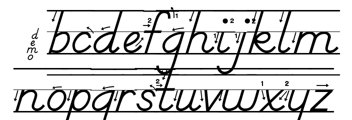 DmoDNPrintArrowLine Font LOWERCASE