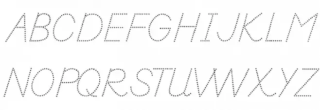 DmoDNPrintDot Schriftart Groß