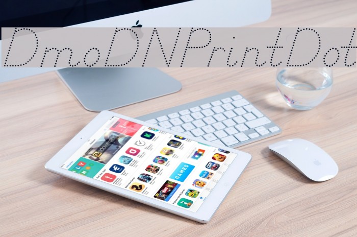 DmoDNPrintDot Font examples