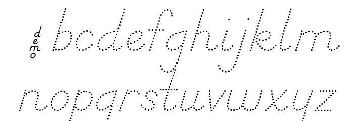 DmoDNPrintDot Font LOWERCASE
