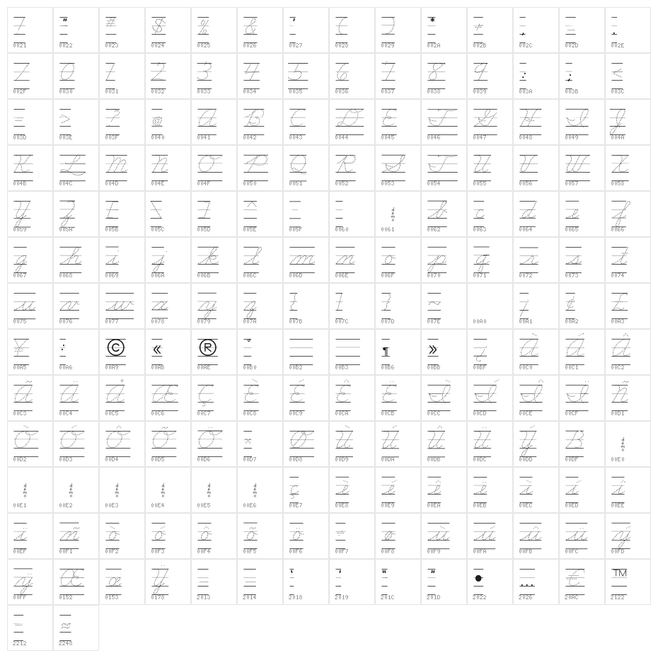 DmoZBConnectDotLine Character Map