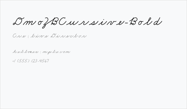 DmoZBCursive-Bold Business Card