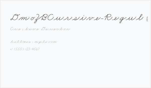 DmoZBCursive-Regular Business Card
