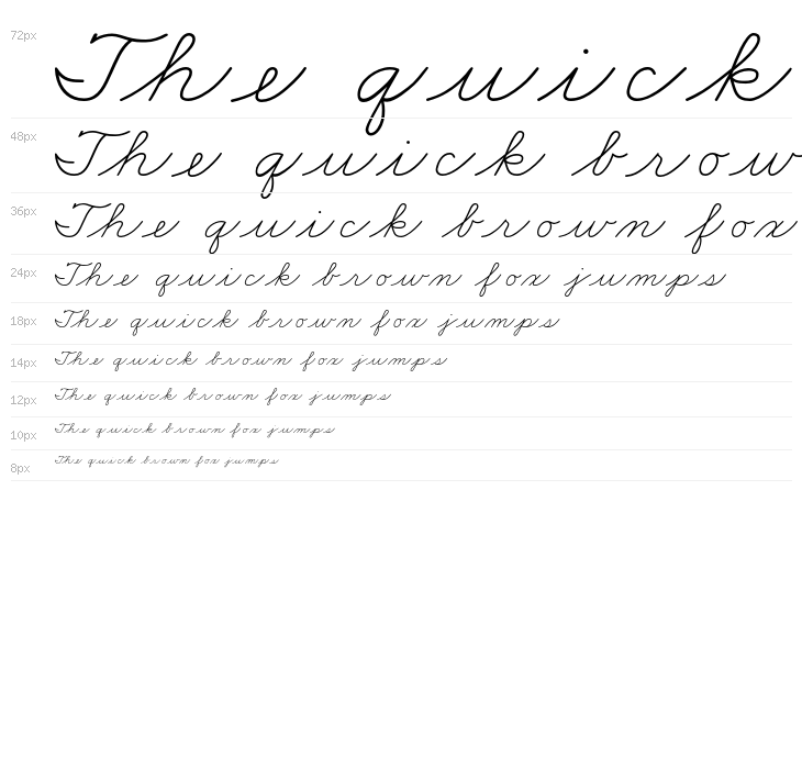 DmoZBCursive-Regular Waterfall