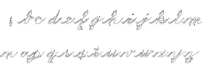 DmoZBCursiveArrowDot Font LOWERCASE