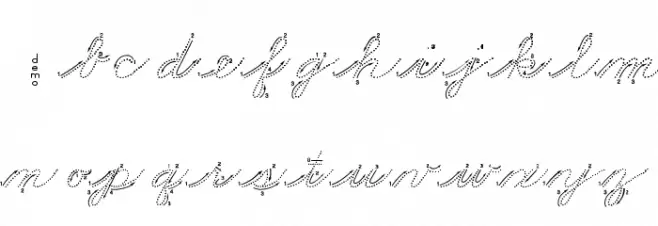 DmoZBCursiveArrowDot Font LOWERCASE