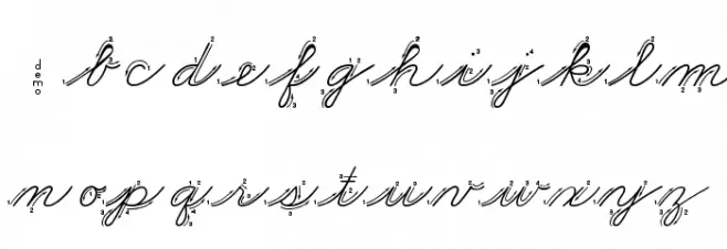 DmoZBCursiveArrow Font LOWERCASE