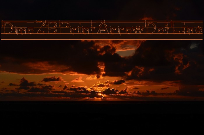 DmoZBPrintArrowDotLine Font examples