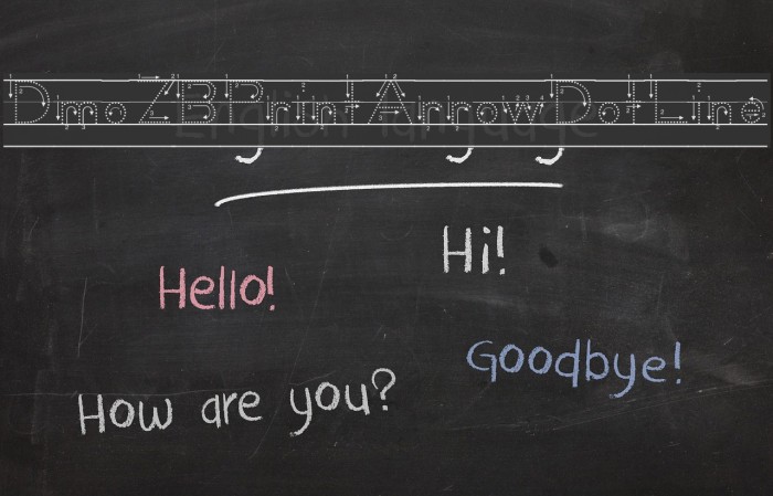 DmoZBPrintArrowDotLine Font examples