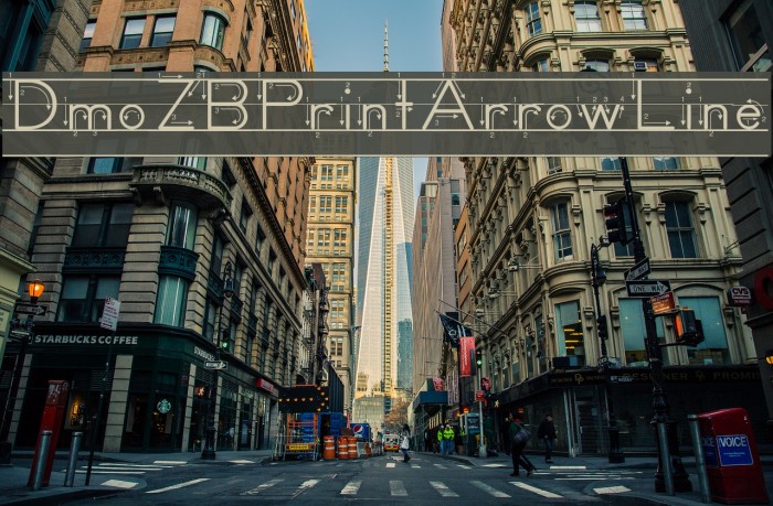 DmoZBPrintArrowLine Font examples