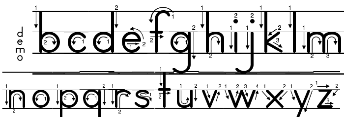 DmoZBPrintArrowLine Font LOWERCASE