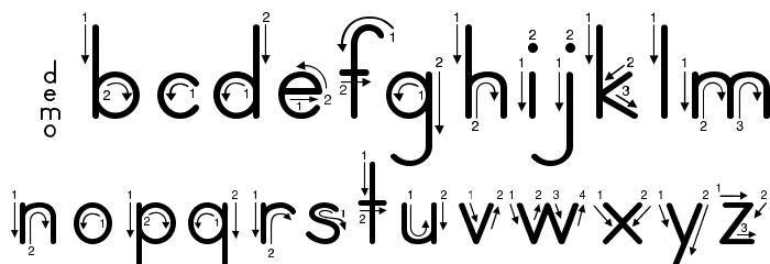DmoZBPrintArrow Font LOWERCASE