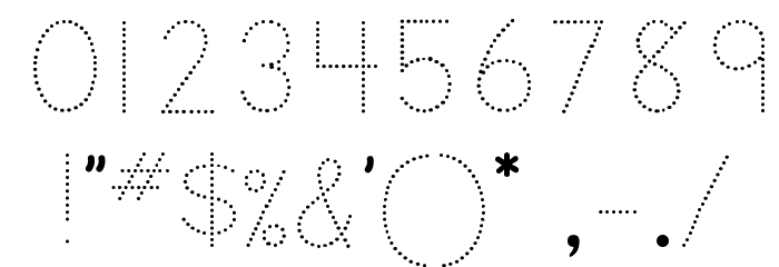 DmoZBPrintDot Font OTHER CHARS