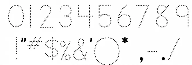 DmoZBPrintDot Font OTHER CHARS