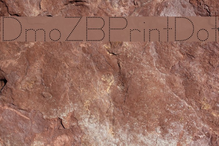 DmoZBPrintDot Font examples