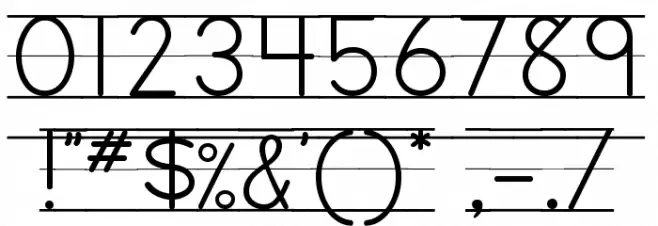 DmoZBPrintLine Font OTHER CHARS