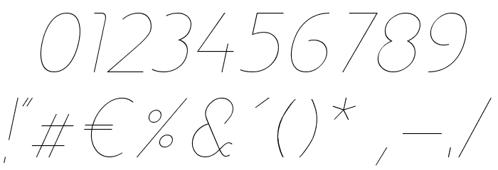 DNNR LightItalic Font OTHER CHARS