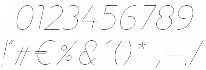 DNNR  LightItalic Font OTHER CHARS