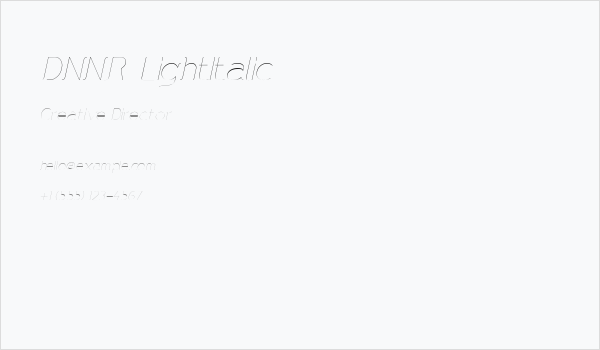 DNNR  LightItalic Business Card