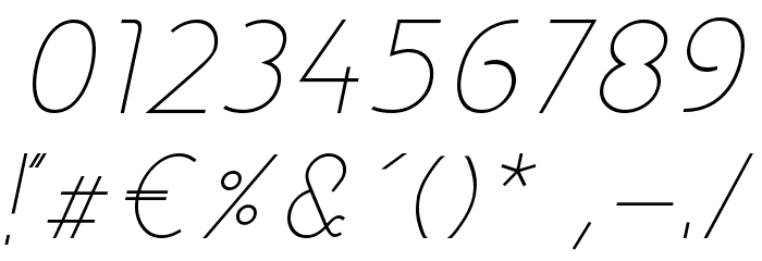 DNNR MediumItalic Font OTHER CHARS
