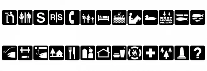 DNR Recreation Symbols Font Litere mari
