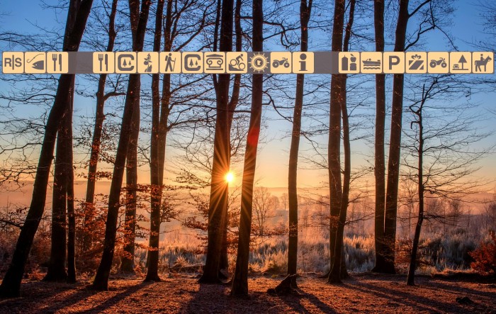 DNR Recreation Symbols Font examples